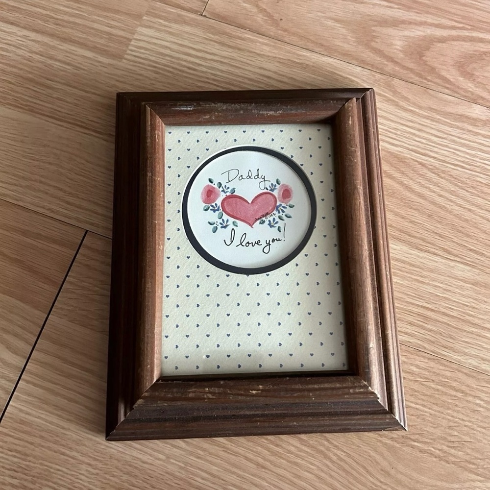 Vintage Wood Frame Decor 1989 Daddy I Love You By Ann Bell